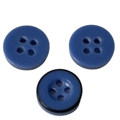 Una resina di plastica di 4 fori abbottona il colore di 11mm Bule con Rim Use For Sewing nero