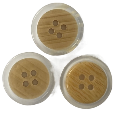Bottoni di legno di falsificazione del poliestere con Rim Use On Coat trasparente