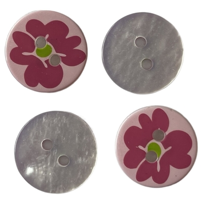 Bottoni di plastica stampati di seta di immaginazione dei fiori variopinti con il foro 2 in 26L per gli accessori dell'indumento