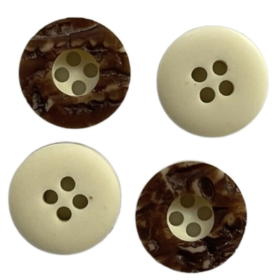 Foro di Shell Buttons With Concave Central quattro di falsificazione del poliestere in 18L per il cucito della camicia