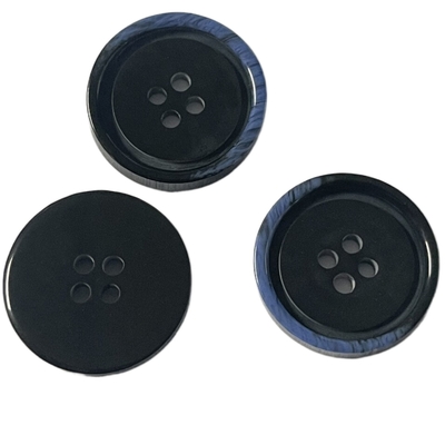 Bottoni di plastica di cucito della resina di Diy con il foro di Rim Chalk Back In 32L 4 del blu di metà di Horn del Faux
