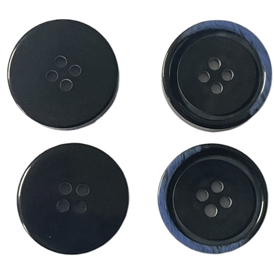 Bottoni di plastica di cucito della resina di Diy con il foro di Rim Chalk Back In 32L 4 del blu di metà di Horn del Faux