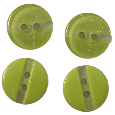 Bottoni di camicia di plastica del foro di effetto due di scintillio con la scanalatura del fondo del gesso in 22L