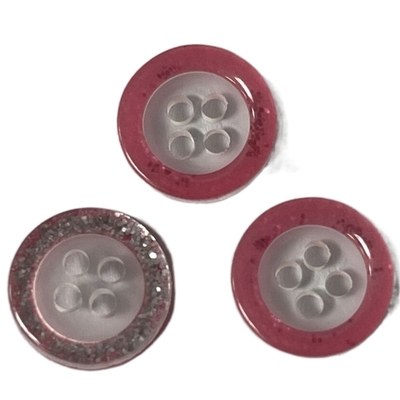 Bottoni di camicia trasparenti con scintillio rosa Rim Use On Shirt Blouses