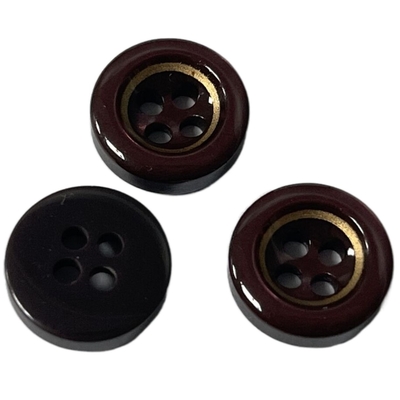 Stampa Rim Plastic Resin Buttons In dorato di Silked centrale per il cucito della camicia della blusa