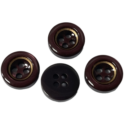 Stampa Rim Plastic Resin Buttons In dorato di Silked centrale per il cucito della camicia della blusa