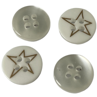 Bottoni Sil della resina della perla di Faux 20mm? Uso della stella d'oro della stampa di Ked sull'indumento delle bluse