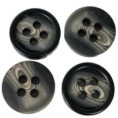Dull Finished Fake Horn Buttons con l'orlo nero 28mm usa sul rivestimento del cappotto della tuta sportiva
