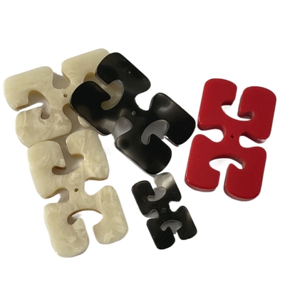 30*19*4mm 1 bottone di rettangolo del foro con effetto falso di Horn per Diy